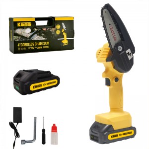 4-inch Battery Powered Mini Electric Chainsaw Portable Handheld for Courtyard, Tree Branches and Garden