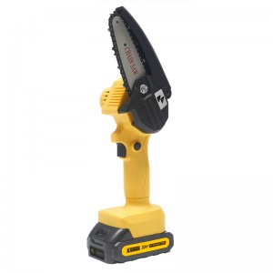 4-inch Battery Powered Mini Electric Chainsaw Portable Handheld for Courtyard, Tree Branches and Garden