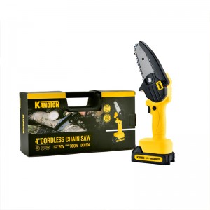 4-inch Battery Powered Mini Electric Chainsaw Portable Handheld for Courtyard, Tree Branches and Garden