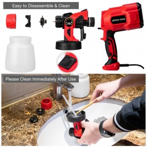 Pistola a spruzzo di pittura, pistola a spruzzo elettrica senza filu aghjurnata da 800 ML, regolabile, faciule da spruzzare, adatta per mobili, soffitti, recinzioni, pareti, artigianato-SG3338