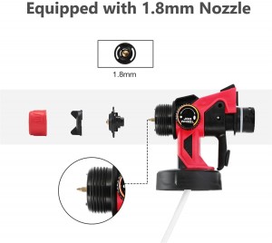 Pistola a spruzzo di pittura, pistola a spruzzo elettrica senza filu aghjurnata da 800 ML, regolabile, faciule da spruzzare, adatta per mobili, soffitti, recinzioni, pareti, artigianato-SG3338